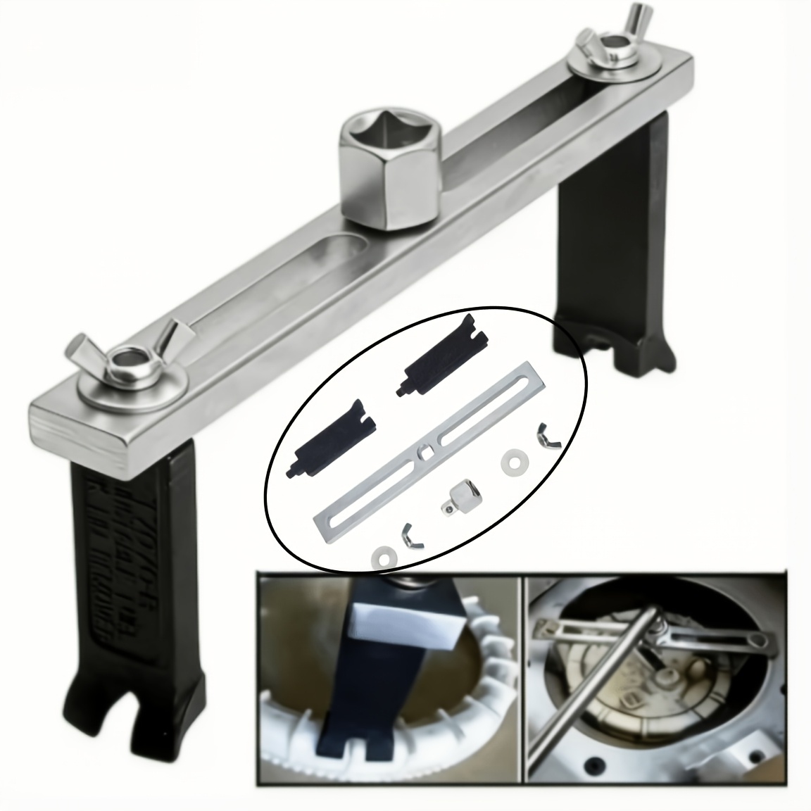 TEMU 2-pin Fuel Tank Removal Tool, Fuel Tank Wrench, Angled Design, Adjustable Fuel Tank Removal Wrench, Fuel Tank Cover Wrench, For Fuel Pump Module