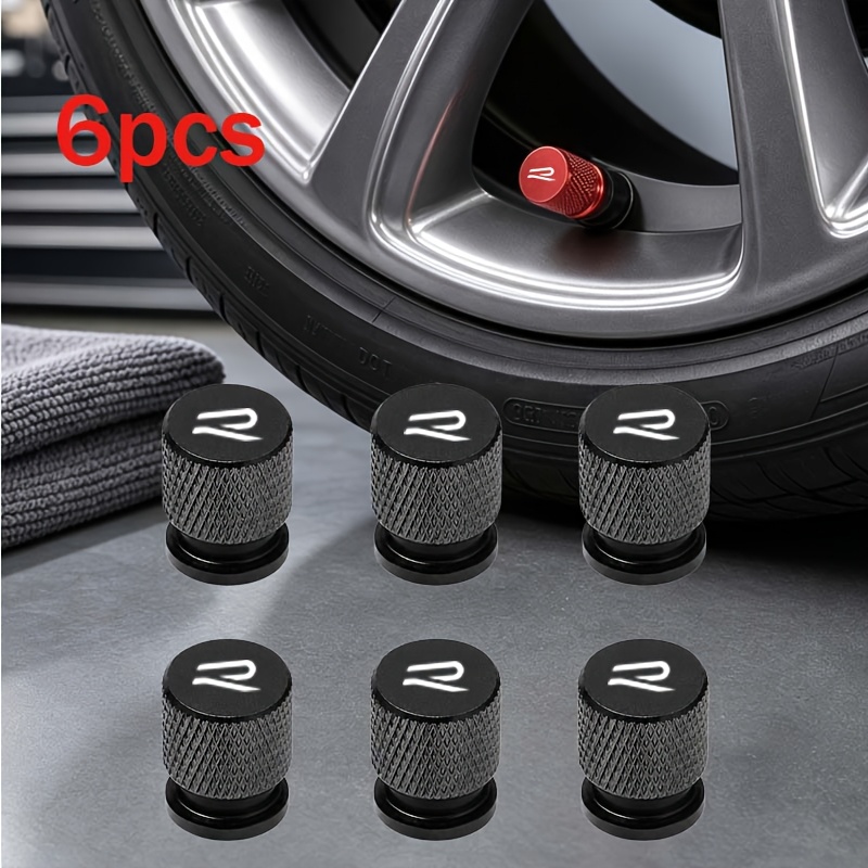 TEMU 6pcs Design Exquisite Valve Caps, Suitable For Sedans, Suvs, And Most Vehicles, Durable Material, Moisture And Dust-proof, For Car Owners