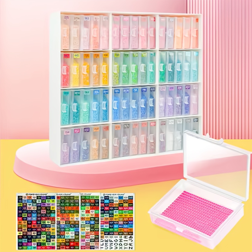 TEMU 30pcs Diamond Painting Storage Containers Trays With Lids, 2-in-1 Storage Trays For Beads