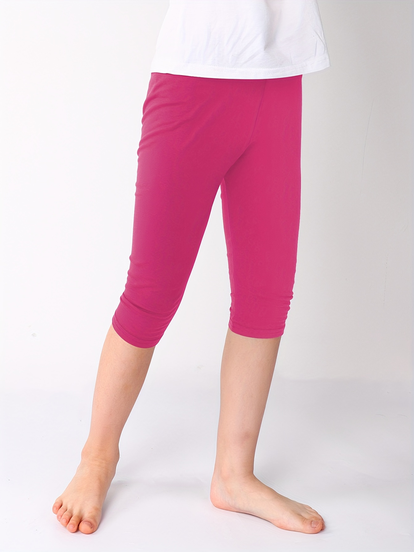 Capri Pants Cropped Leggings Toddler Girls' Cotton Capri Leggings