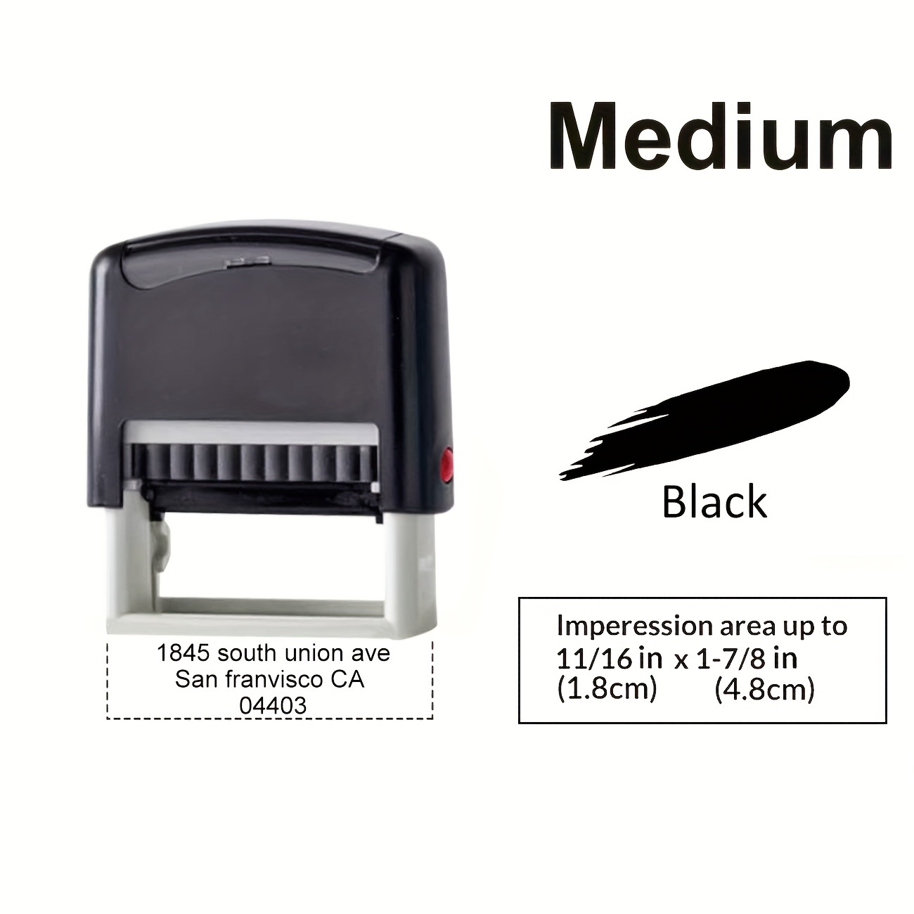 [custom Item] Large Return Address Return Custom Content - 3 Lines - Automatic Ink Rubber Stamp - Online Customization, Red, Black, Blue, Green, Purple Ink Pads 5 Colors Optional