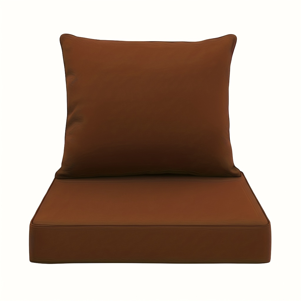 Image of 48x48cm Thickened Outdoor Patio Seat Cushion, Made Of Oxford Cloth, With Seat Cushion And Backrest Design - Suitable For Patio Seating And Terrace Benches