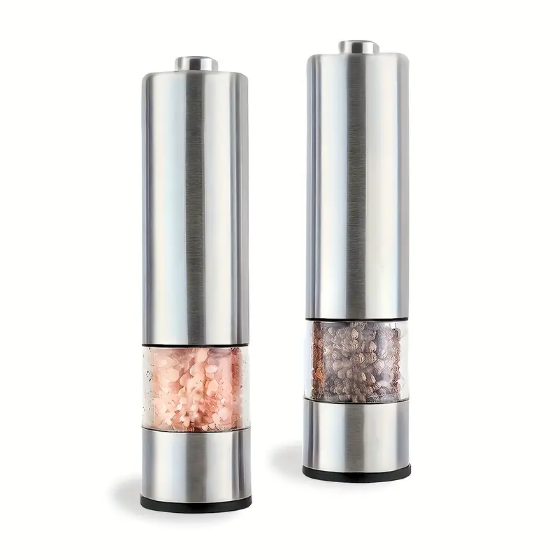 electric pepper and salt grinder set adjustable coarseness with led hand automatic operation stainless steel 2pcs Product details 1