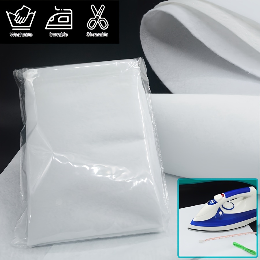 

Easy-apply Iron-on Fleece Interlining - White, Non-woven Adhesive For Sewing & Crafts, Foam For Diy Tote Bags & Home Decor