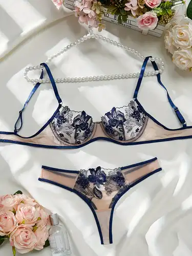 Sultry Of The Valley Floral Bra And Panty Set