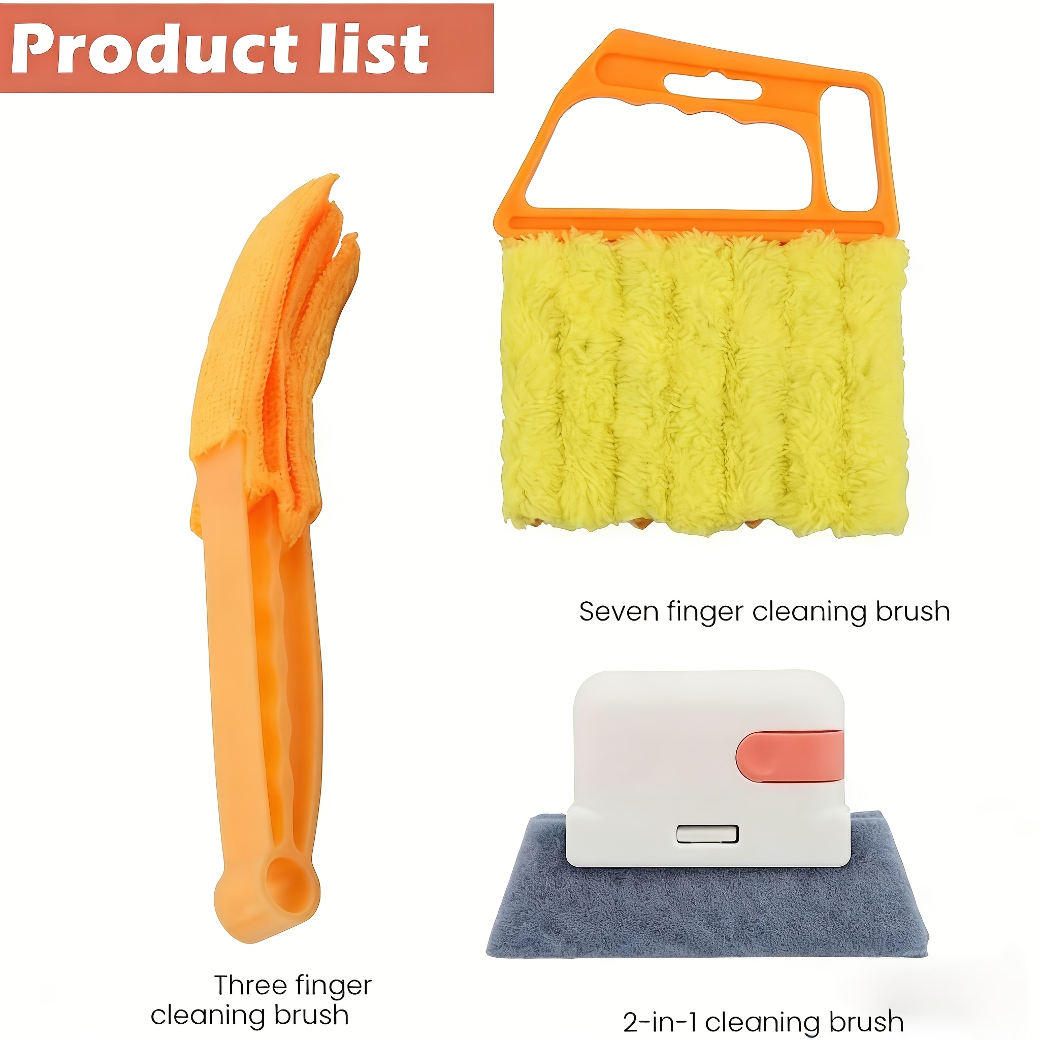 TEMU Lot de 3 brosses de nettoyage anti-peluche, mini brosse à rideaux portative, dépoussiéreur avec 7 manchons en microfibre amovibles pour gadgets