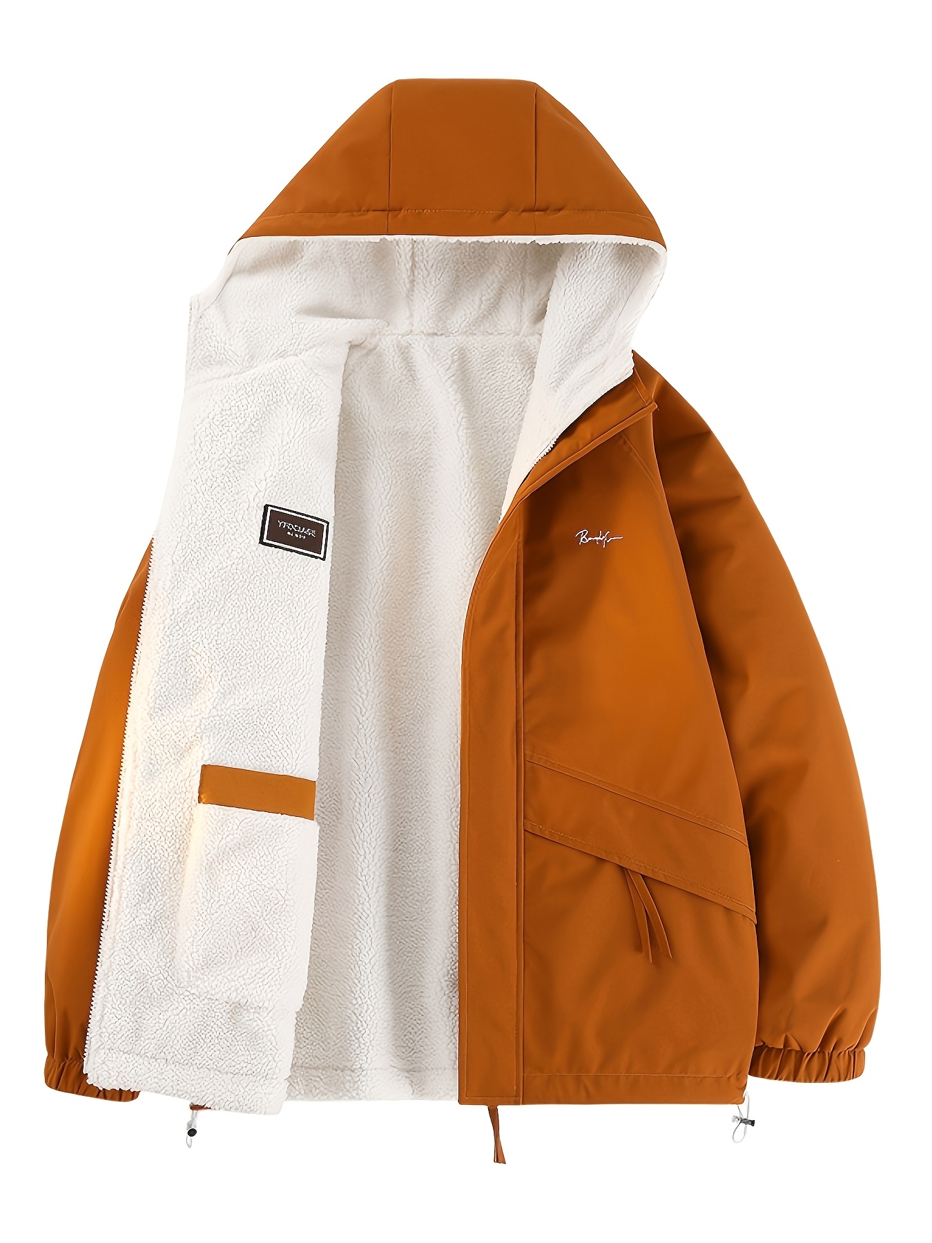 Men's Reversible Winter Hooded Jacket, Windproof & Warm