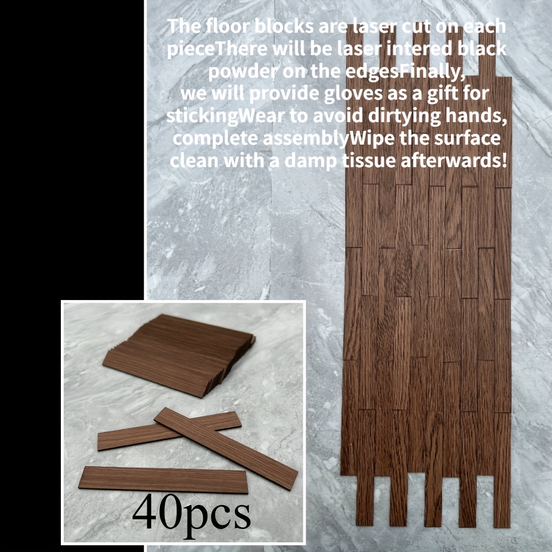 40pcs Model House Floor Tiles - Self-adhesive Peel And Stick Miniature Flooring For Craft Projects