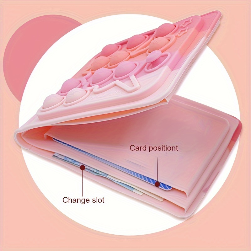 chic cartoon silicone coin purse girls foldable color block Temu