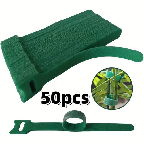 50 100pcs 6 inch green adjustable non slip nylon plant ties with metal grommets adjustable hook and loop straps reusable for climbing plants gardening wreath decor grafting accessories secure fastening durable nylon ties
