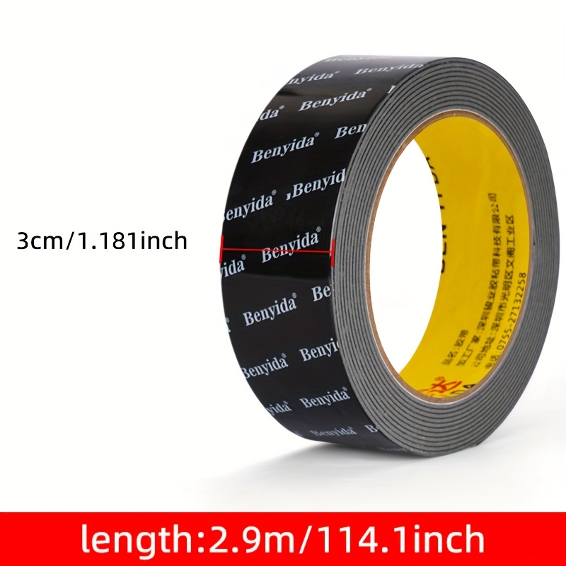 2-pack Benyida Super Strong Double-sided Tape, High Wall Adhesive, Wall-friendly Tape, Automotive Foam Tape, No Marks Double-sided Adhesive, High-temperature Mount, Adhesive For Secure Fixing