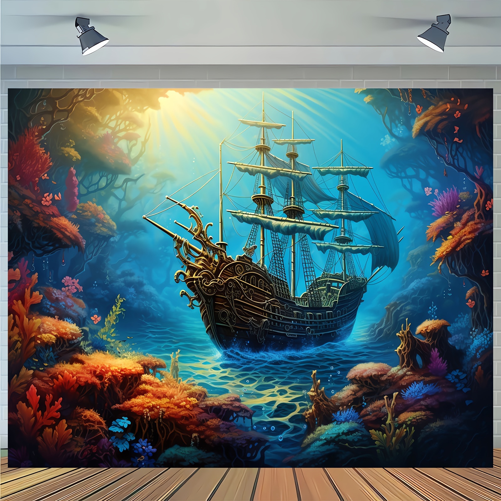 1pc, Underwater Scene Modern Background Photo Props, Polyester Banner  Decor, Party Home Decor, Party Wall Decor, Party Background Decor, Party  Decor S