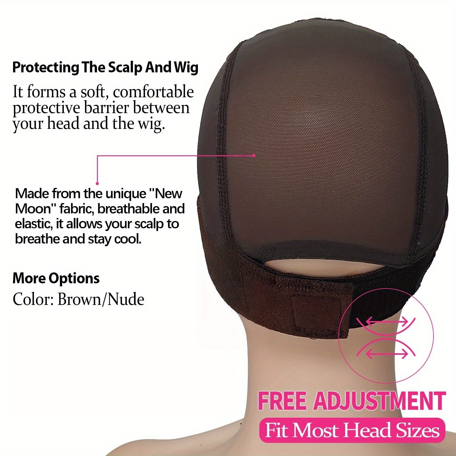 wig grip cap women non slip adjustable wig caps holds - Temu  display picture 2