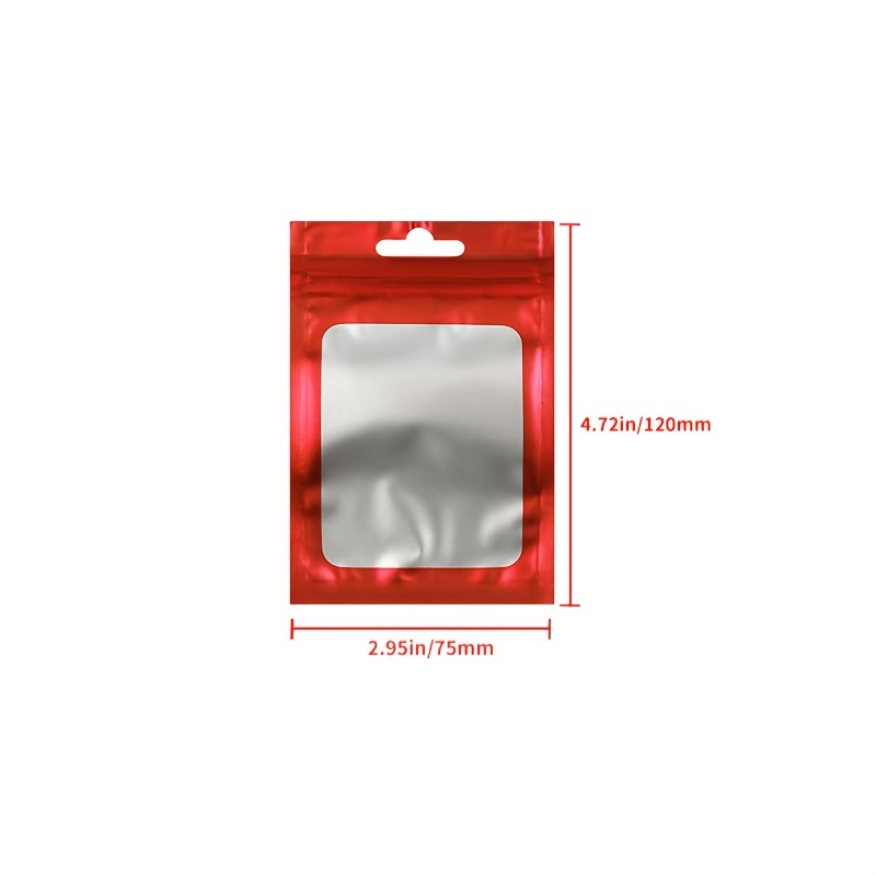 TEMU 50 piezas de bolsas tipo hueso mate con ventana, bolsas de plástico laminadas con lámina engrosada, bolsas de almacenamiento para el hogar para