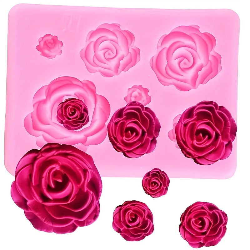 

1pc Rose Shaped Silicone Mold, Diy Soap Mold, Candle Mold, Craft Mold For Home Decor