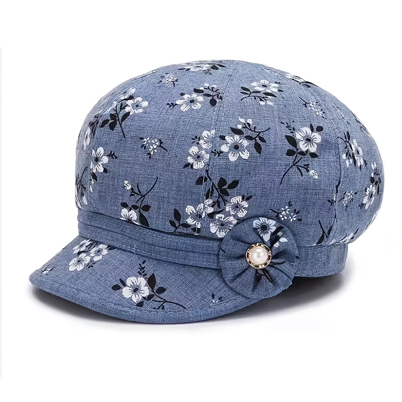 1pc womens floral pattern lightweight polyester newsboy cap  display picture 3
