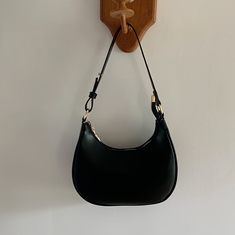 Image of Trendy New Underarm Bag For Women Faux Leather Shoulder Bag Vintage Dumpling Bag Designer Portable Handbag