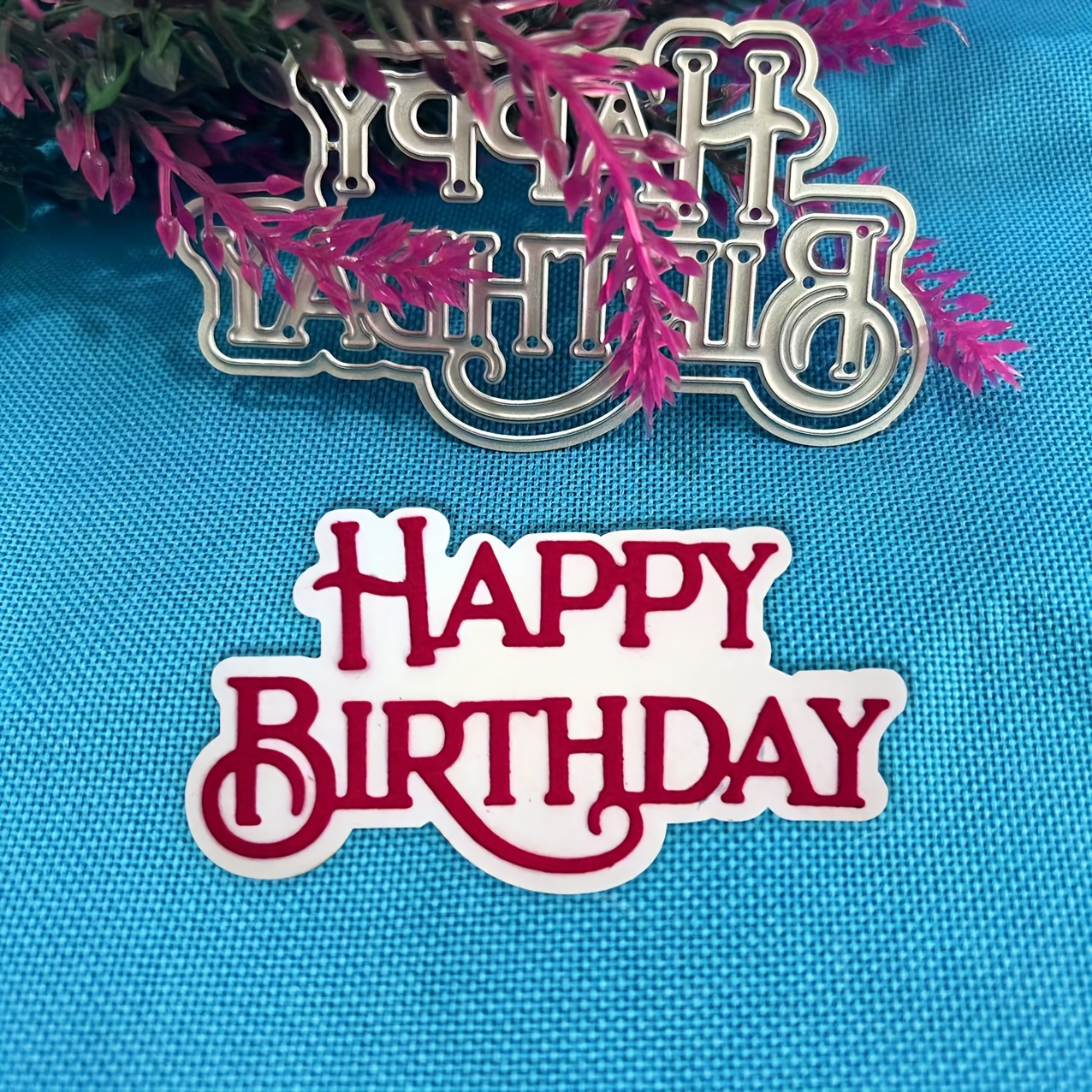 TEMU Happy Birthday Metal Cutting Dies, Scrapbooking Decoration Embossing Die Cuts, Greeting Card Making Stencil, Suitable For Album Card Making,