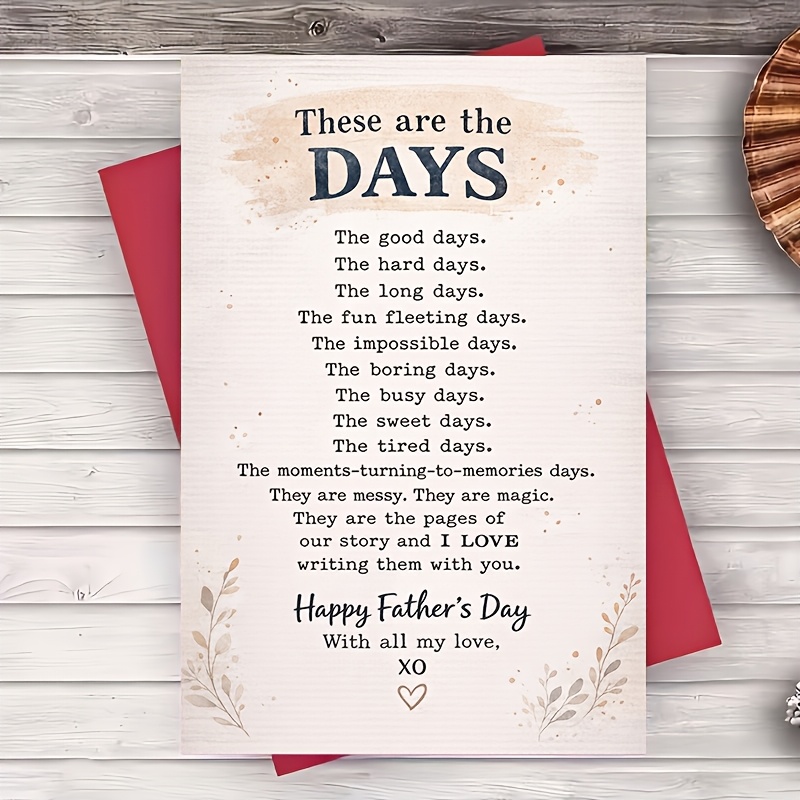 TEMU 1 Envelope And 1 Greeting Cardfathers Day Greeting Card Message For Dad From Wife Or Family Thoughtful Gift For Birthday Anniversary Or