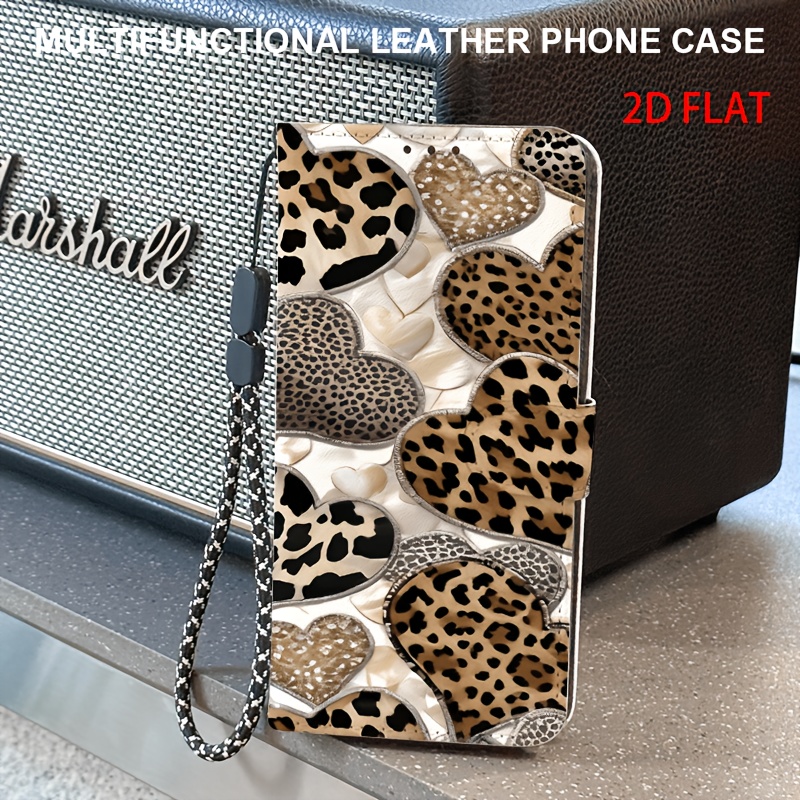 TEMU Phone Case - Magnetic Flip Wallet Phone Case With Cute Leopard Print For Galaxy A32/ A32 5g/ A33 5g/ A34 5g/ A35 5g/ A36/ A42 5g/ A51/ A51 5g /