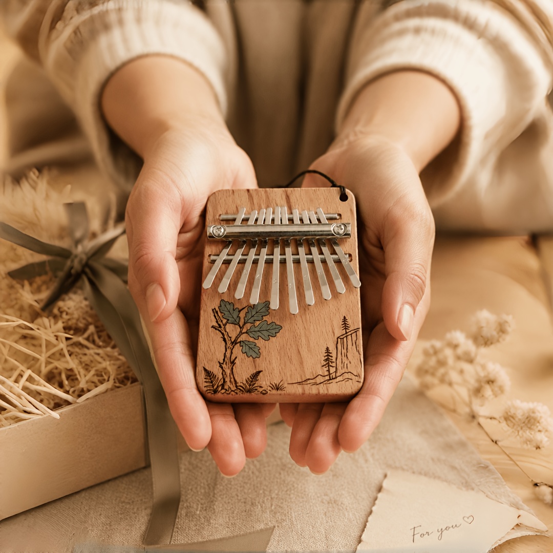 TEMU Piano à pouce 10 touches, facile et facile à apprendre, outil de soulagement du stress, instrument de musique pour l'aide au sommeil, piano