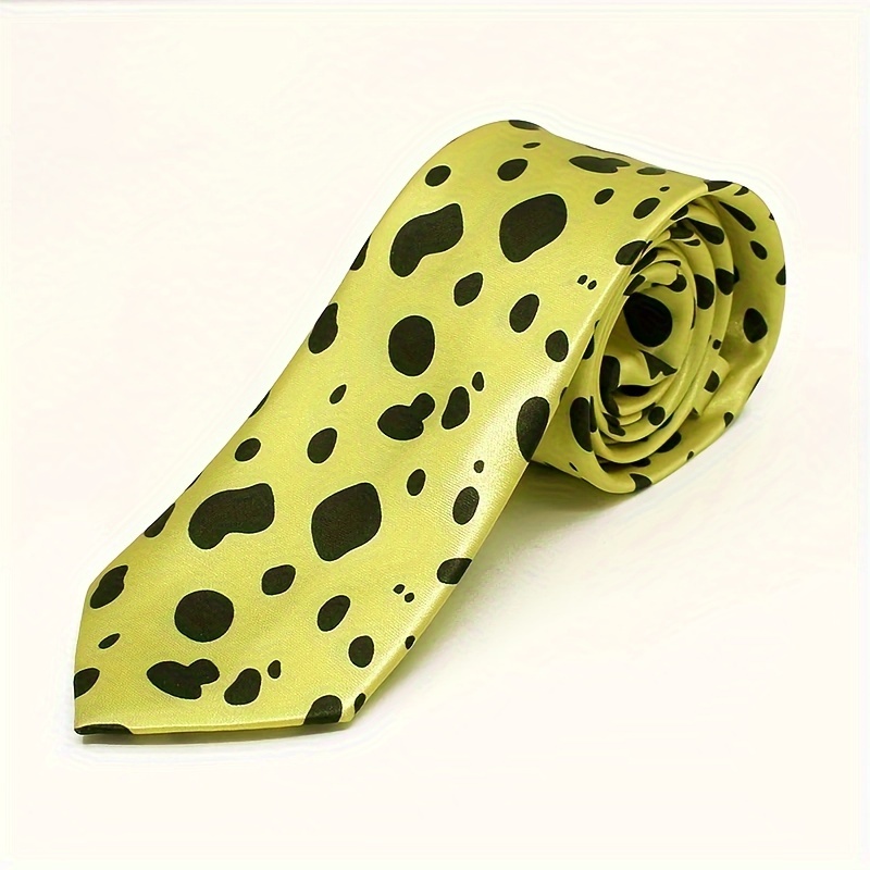 

Fashionable Men's Role-playing Tie, Yellow Leopard Print Tie, Unisex Clothing Shirt Tie, Photo Prop Or Gift