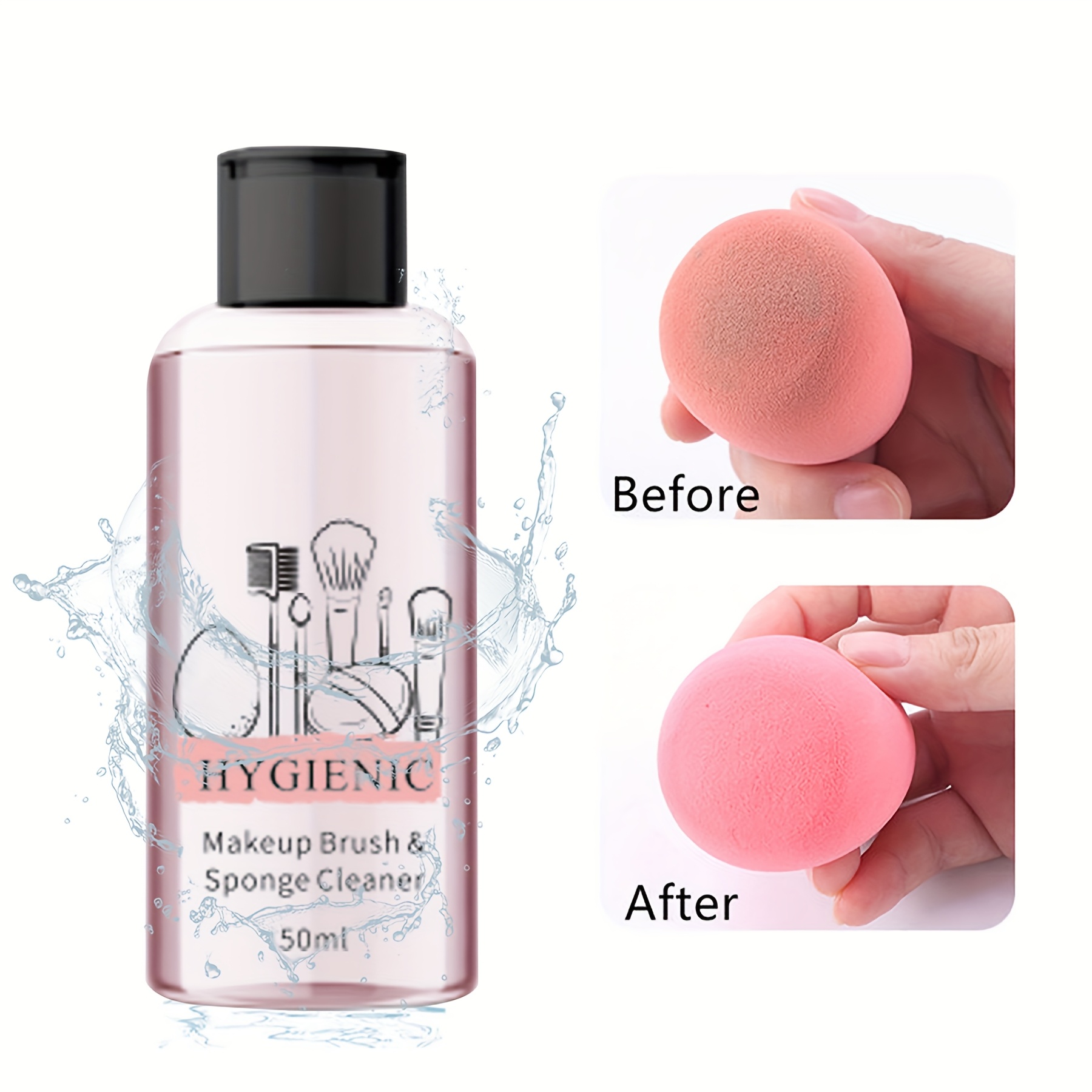 1pc of 50ml cleaning liquid for makeup brushes and sponges suitable for makeup eggs air cushion   and other tools this gentle transparent gel   as a cleaner and shampoo