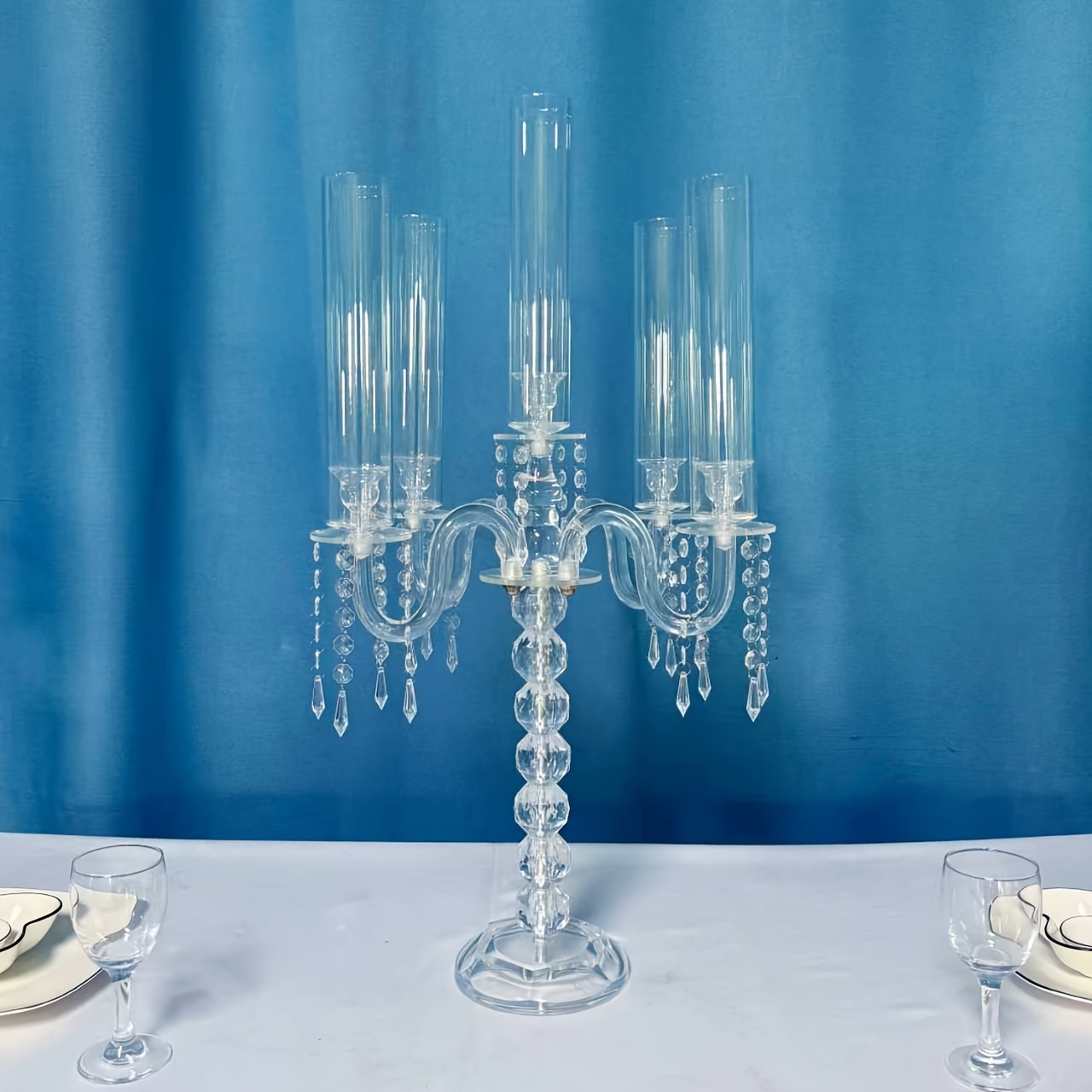 TEMU 1pc Transparent Acrylic Taper Candlestick Holder - Tabletop Suitable For Weddings, Valentine's Day, Graduation Parties, New Year Decorations,