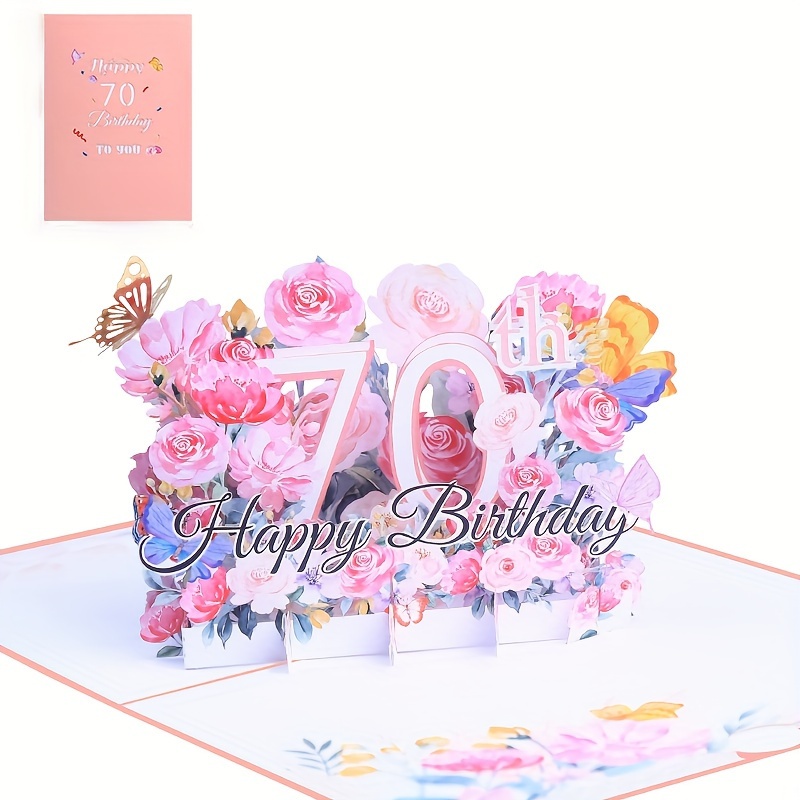 3d Pop-up Floral Happy Birthday Card Set 18/40//70/80/90 - Favor & Decoration