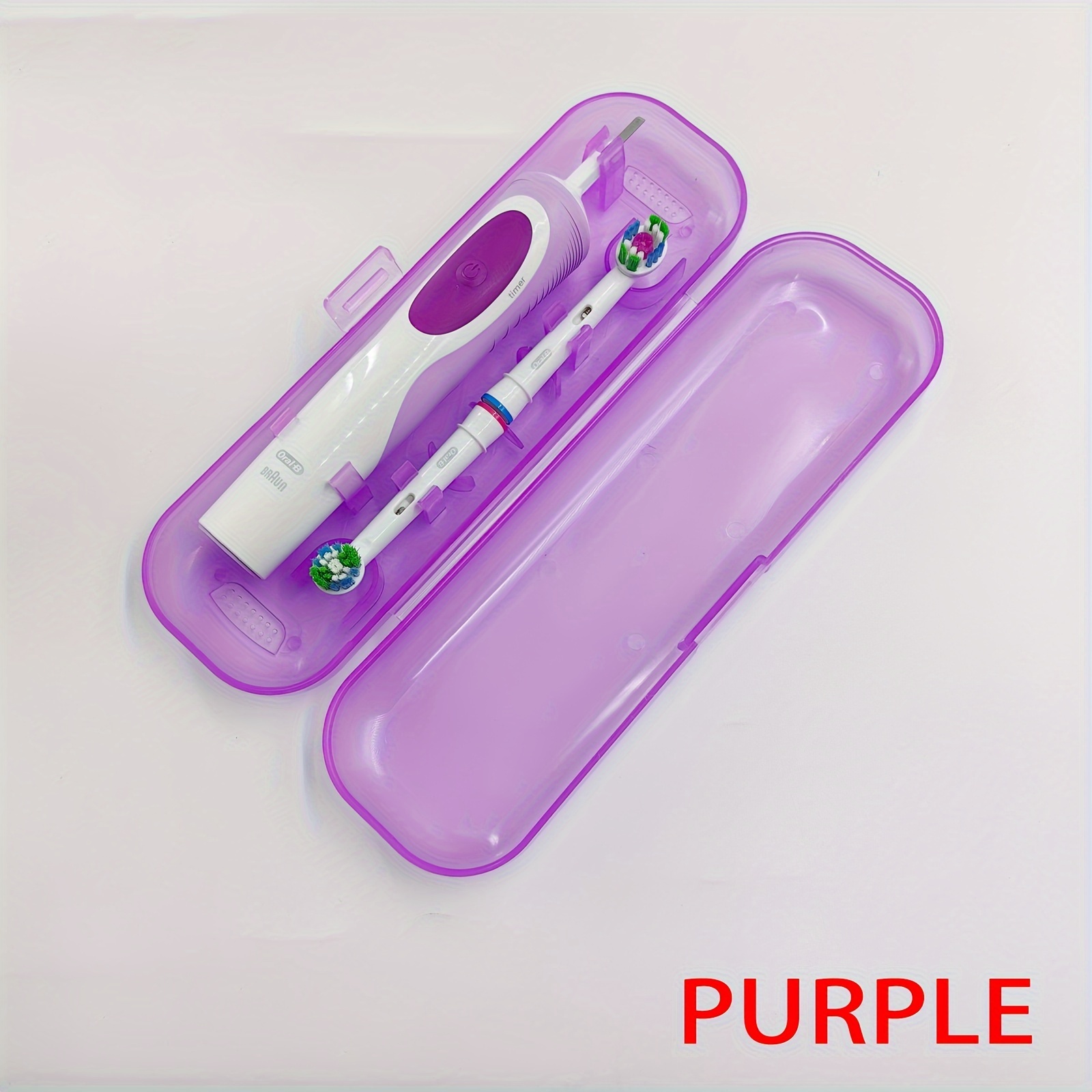 

Electric Toothbrush Travel Case - Purple, Transparent, Odorless Oral Care Organizer Toothbrush Holder Toothpaste Dispenser