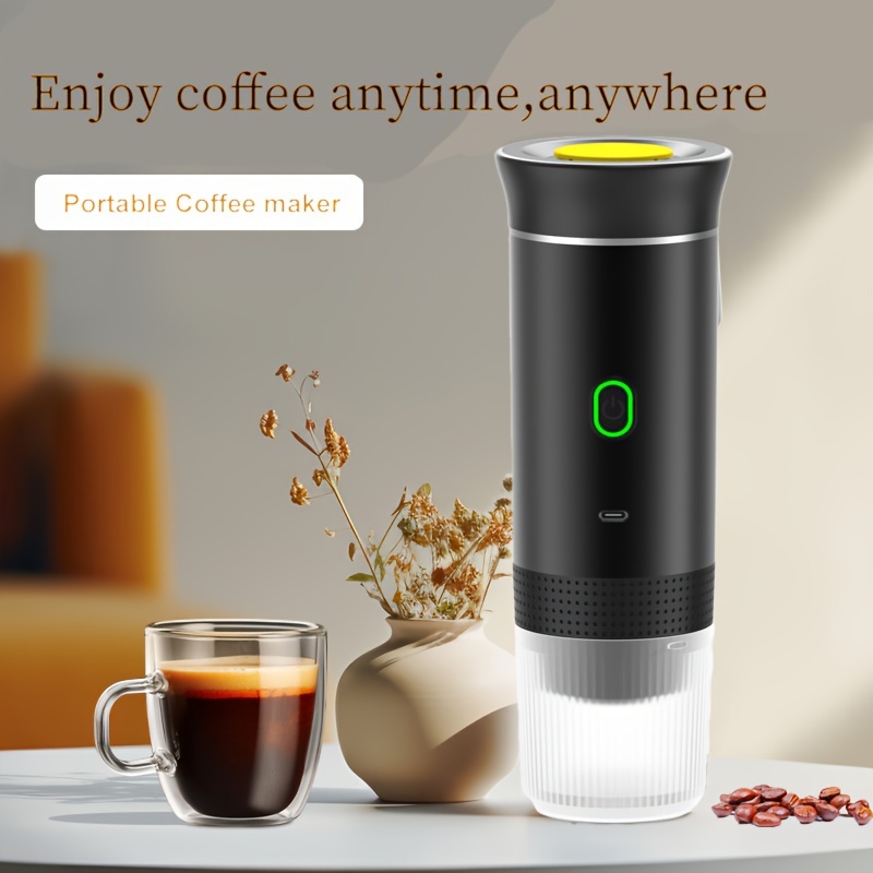 compact portable espresso maker usb rechargeable dual use for pods   75  low voltage travel   for home car details 1