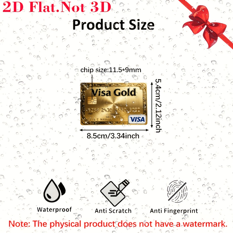 Brushed Golden Visa Golden Card Credit Card Sticker Used For Ebt, Transportation, Keys, Credit Cards, Debit Cards, Card Skins, Protect Bank Cards, No Bubbles, Suitable For Small Chip Cards