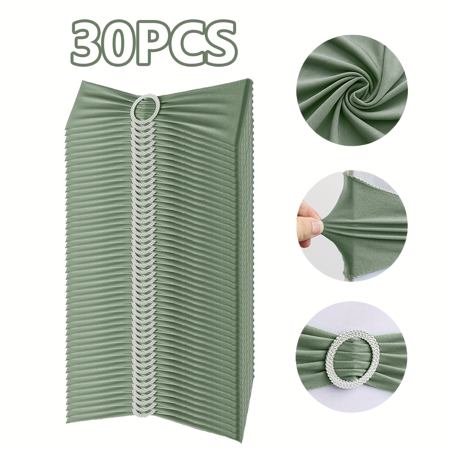TEMU 30pcs, Chair Cover Bands, Elastic Decoration Band, Chair Cover Decoration, Elegant Bow Ties, To Band, Suitable For Hotel Banquets, Home Parties,