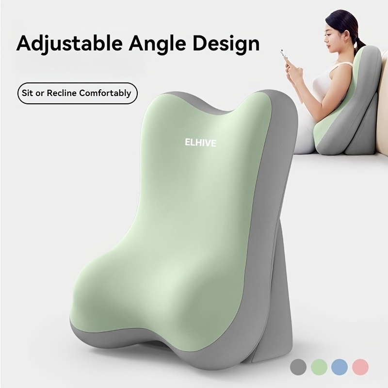 ELHIVE Adjustable Backrest Pillow for Bed - Ergonomic Memory Foam Bed Cushion with Leg Elevation Wedge & Leaning Support, Suitable for Back, Reading, - Grade Bed Wedge Pillow