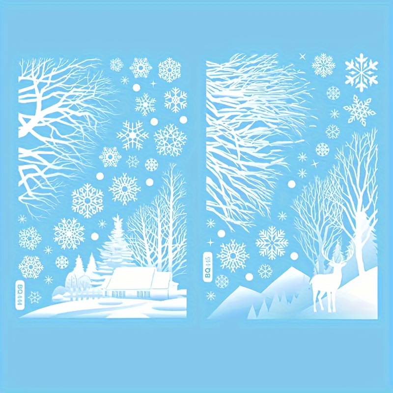 TEMU 56- Christmas Window Clings, Static Cling Plastic Cabin Decals, Featherless Holiday Decor For Home & Kitchen, Suitable For New Year, Christmas, Thanksgiving