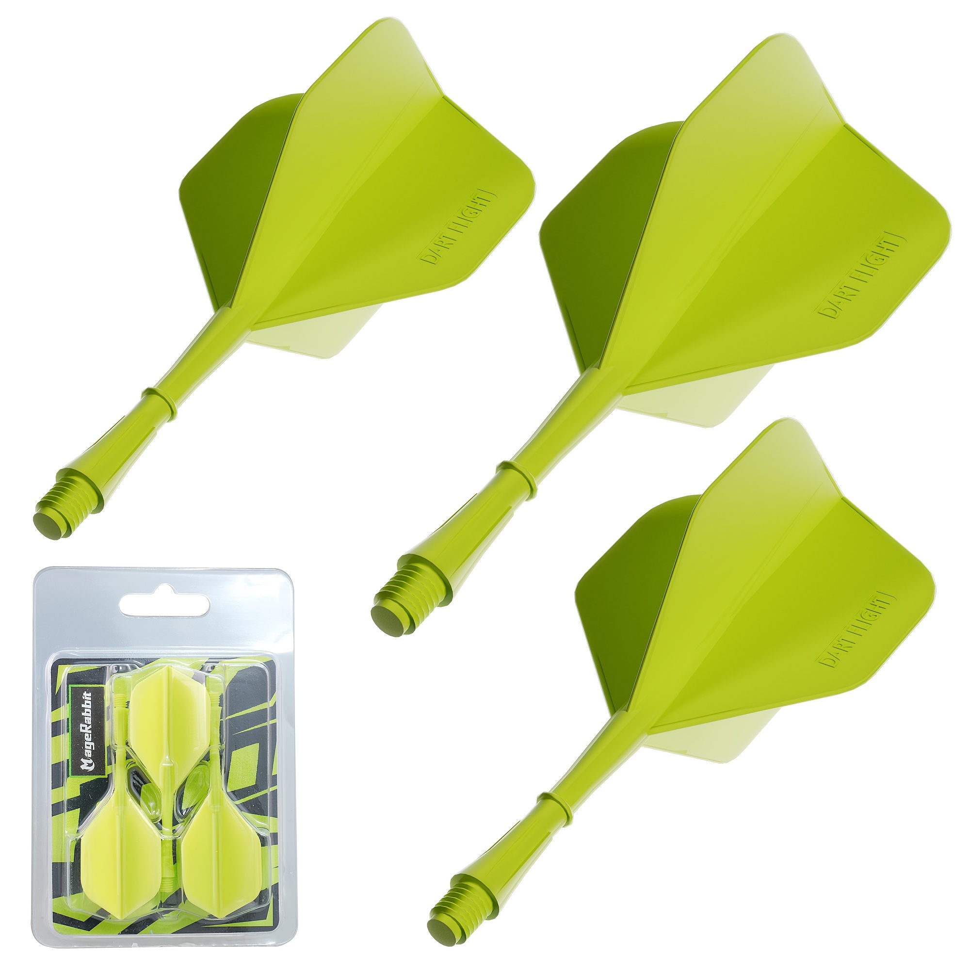 

3pcs MageRabbit 2-en-1 Flights et tiges de fléchettes moulées de , accessoires de fléchettes universels , matériau PE , des pointes en acier et souples - Noir/bleu/vert