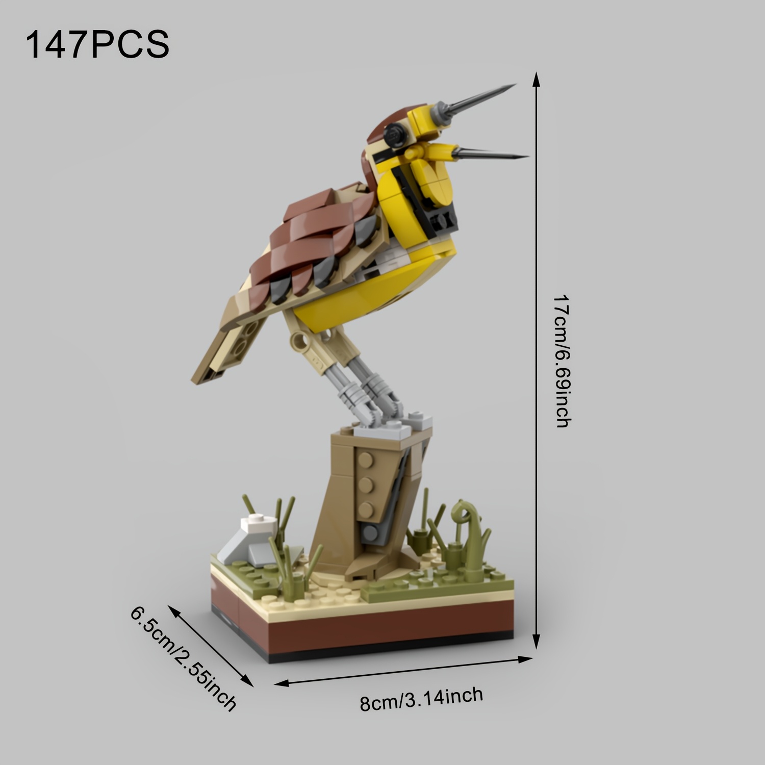 MOC Western Meadowlark & Northern Cardinal Bird Building Blocks