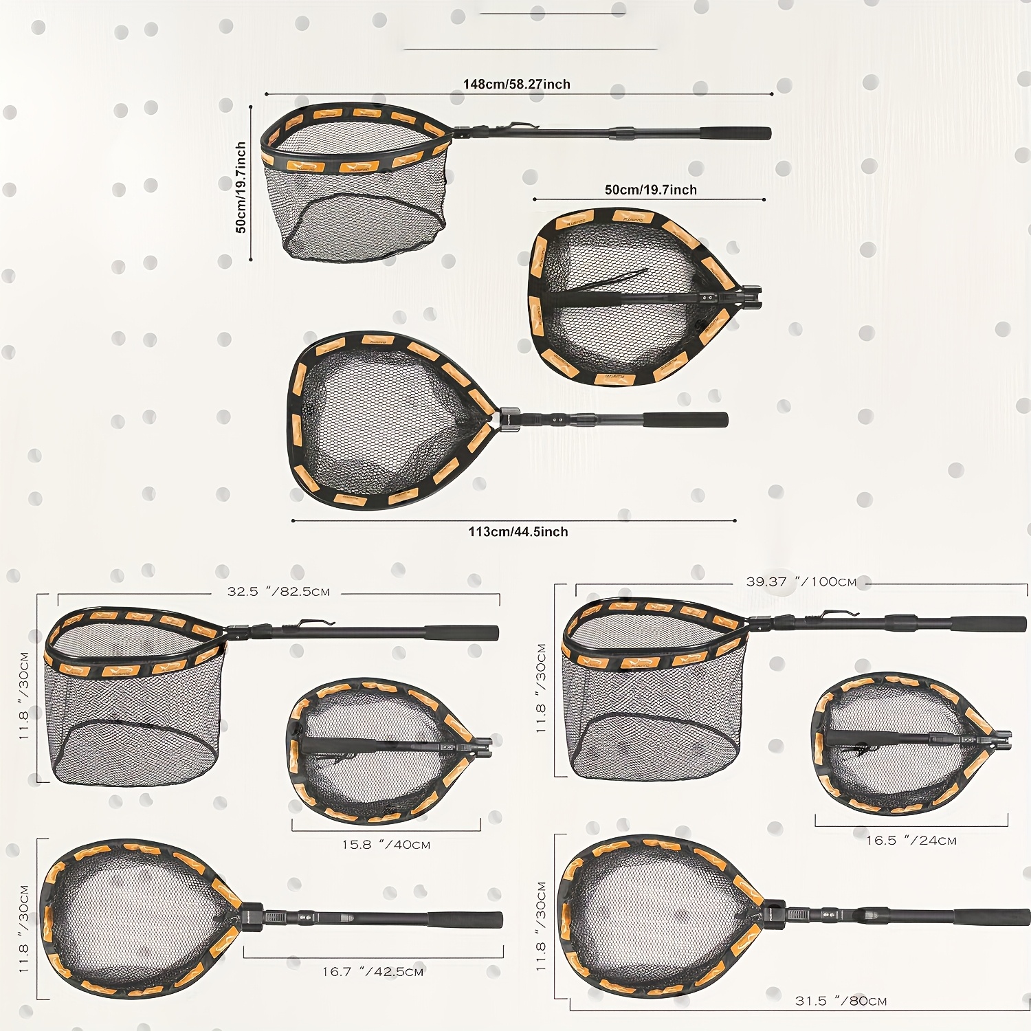 [Portable Fishing Net] Portable Floating Fishing Net | Foldable, Retractable, Lightweight with Soft EVA Foam Handles for Easy Catching And Releasing, Convenient for Transportation And Storage