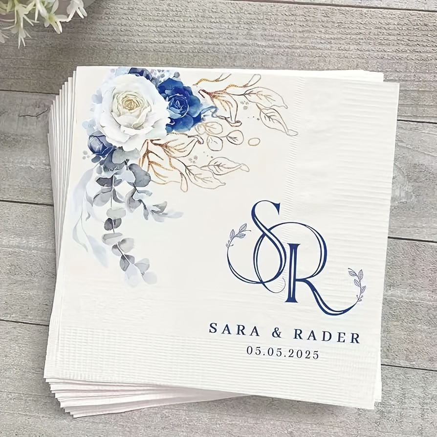 TEMU Servilletas Personalizadas, Material de Capa, Diseño de , Tu Texto, de , Adecuadas para Celebraciones de , Propuestas, Compromisos, Banquetes de