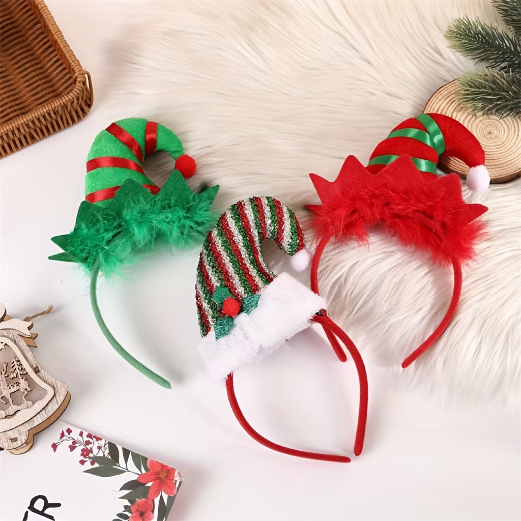 

Christmas Elf Hat Headband - Soft Cotton, Non-woven Hair Accessory For Women, Christmas Hat