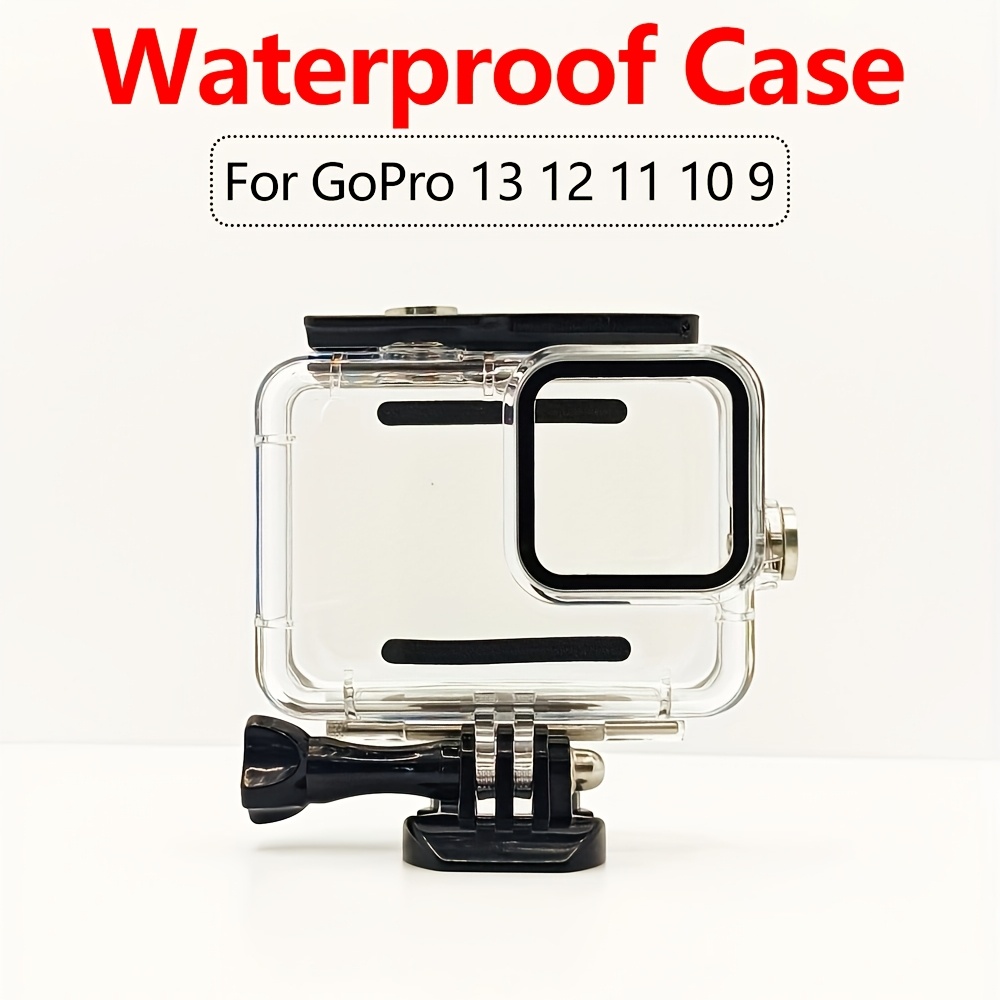 

Gopro Hero 13/12/11/10/9 Waterproof Dive Case - Transparent Pc Protective Housing For Underwater , Black, Accessories