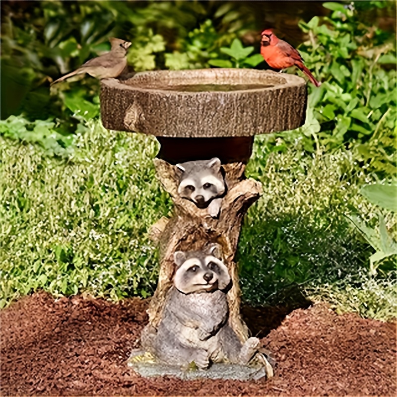 TEMU Décoration d'ornement en résine de raton laveur pour mangeoire à oiseaux, idéale pour les oiseaux et manger, embellissant