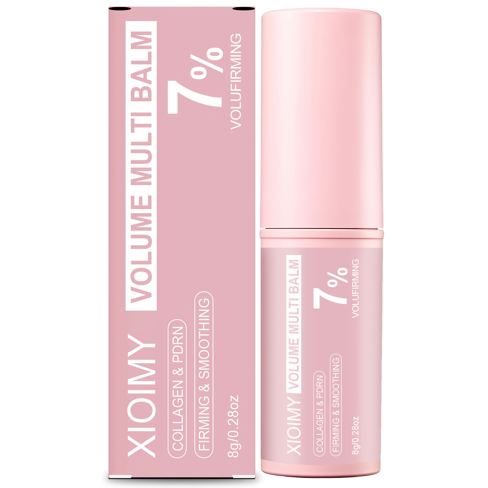 Image of 8g 8g Pink Collagen Plumping Multi-effect Lip Balm Stick, Suitable Area, Neck, Lips, And Nasolabial Folds, Makes Skin Fuller, Diminishes , Plumps Lips, And Restores Hydrated Radiance