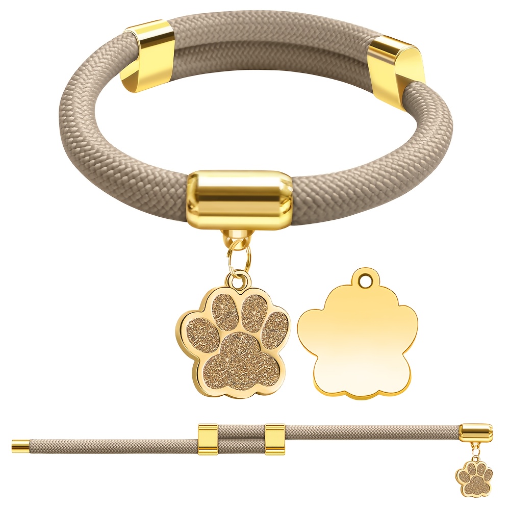 TEMU [custom] Core-filled Round Rope Cat Collar, With -shaped Tag, Customizable Text Anti-loss, Safe Magnetic Design Adjustable Size, Accessory,