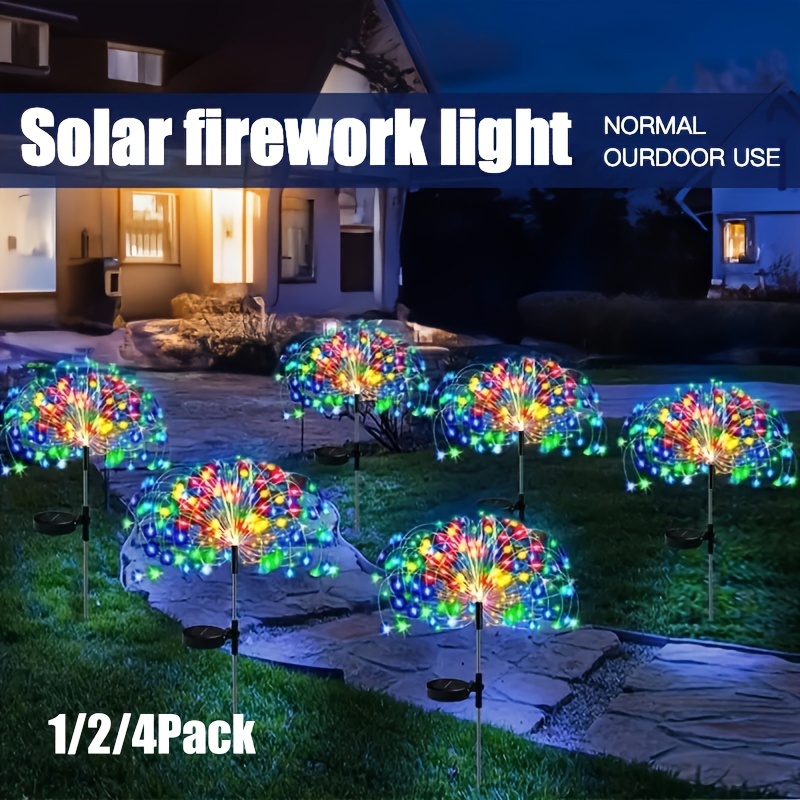 

Multiple Installed 8 Mode Solar Outdoor Fireworks Decorative Garden Wedding Scene Festival Celebration Christmas Decorative Lights A Variety Of Colors Optional (colorful/warm White/ White)