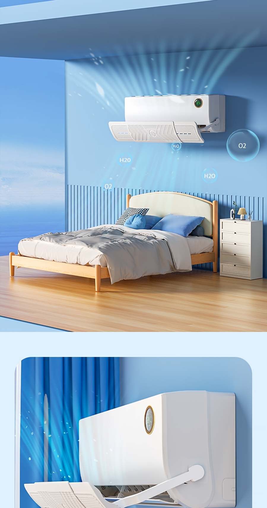 retractable side hanging air conditioner wind deflector direct blowing universal air conditioner wind deflector for the elderly and   details 3