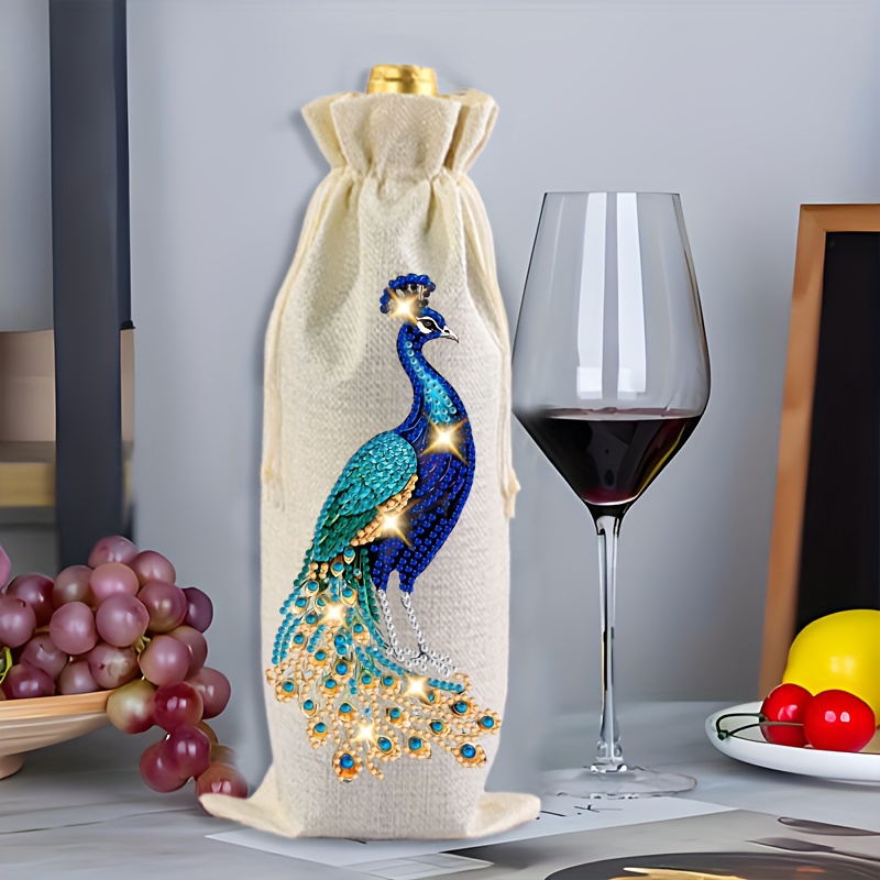 TEMU 1 set di borsa da vino per pittura diamante 5D, borsa decorativa per e , kit per pittura diamante per adulti, kit numero diamante, regalo in