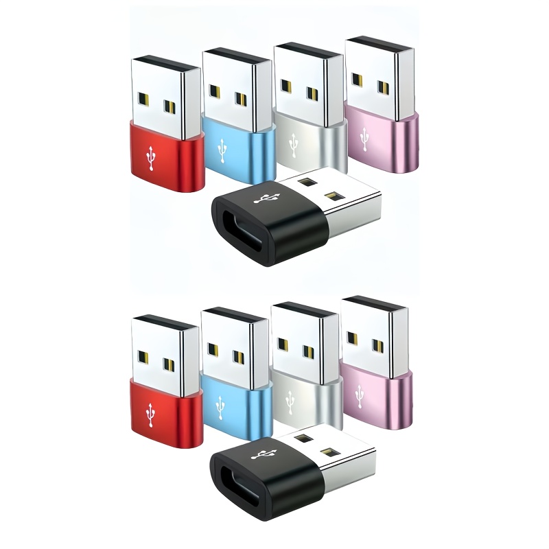 10pcs 5pcs 2pcs usb a to usb c adapter for iphone 15 16 type c female to type a male charger adapter compatible with   watch ultra   7 for iphone 14 13 pro plus max   ipad   air 5 mini 6 samsung etc
