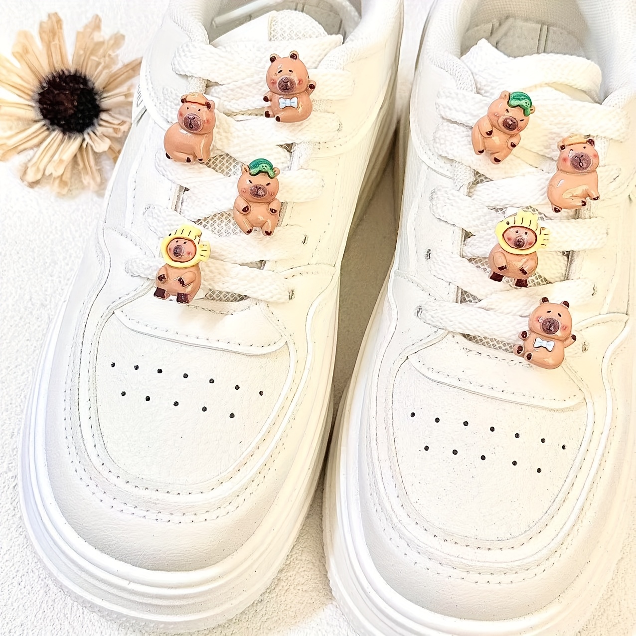 8pcs/4pcs Cartoon Capybara Sports Shoe Shoelace Decoration Cute Capybara Bear Animal Shoelace Set Suitable For Sports Shoes Shoelace Decoration Personalized Additions Holiday Gifts Birthday Gifts