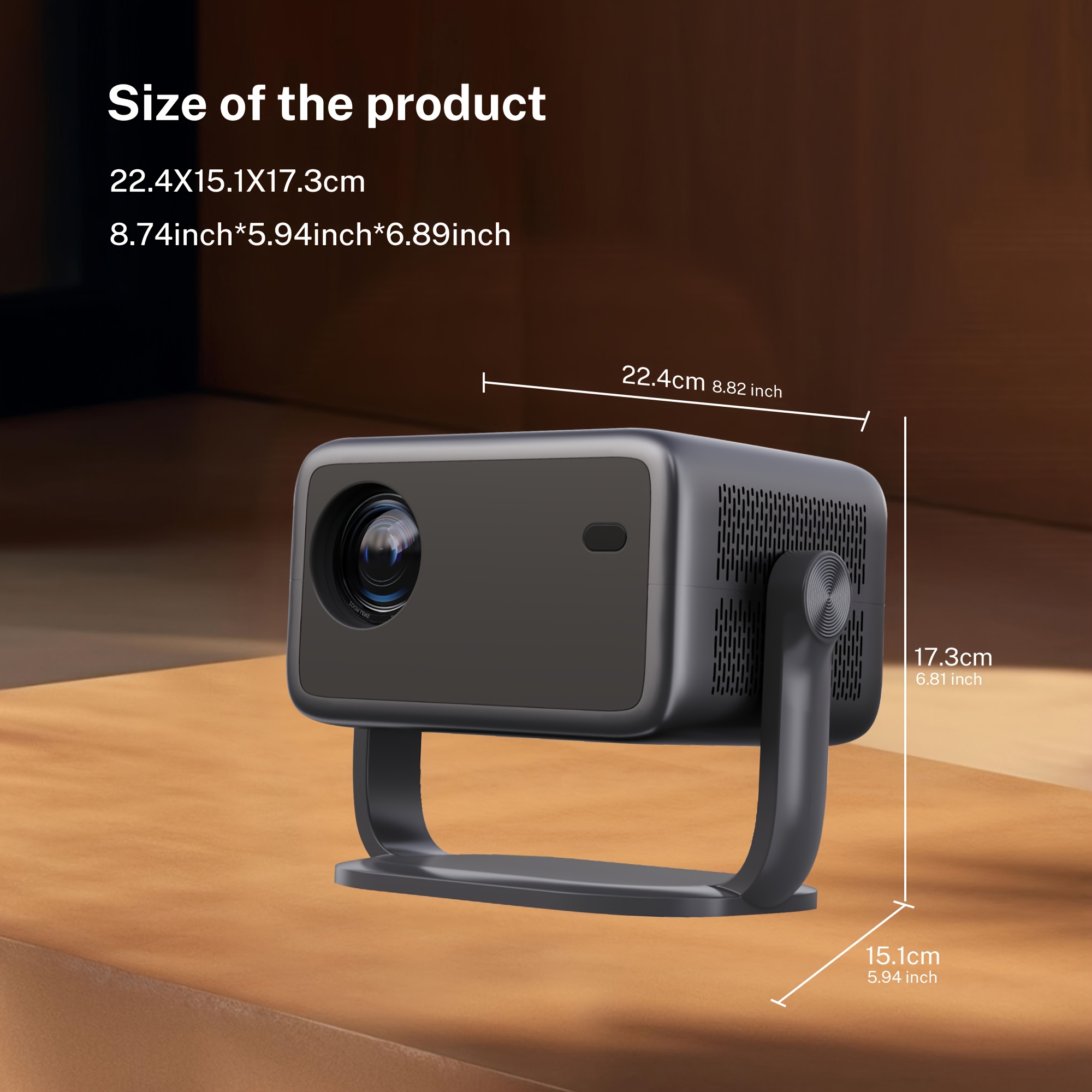 Android 14 Mini Projector with 4K Support